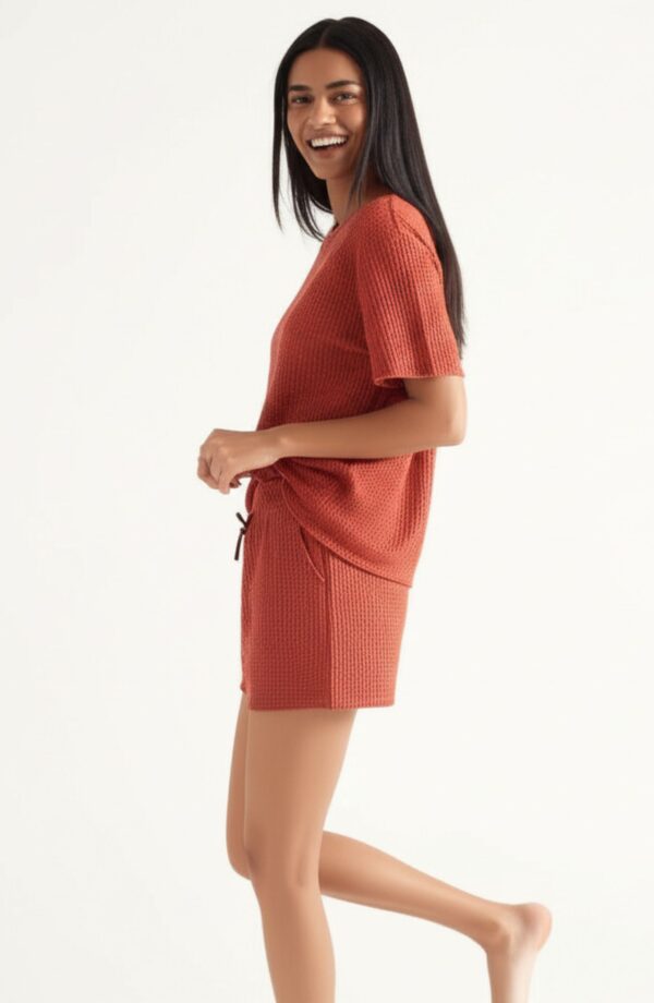 Rust Brown Shorts Co-ord Set