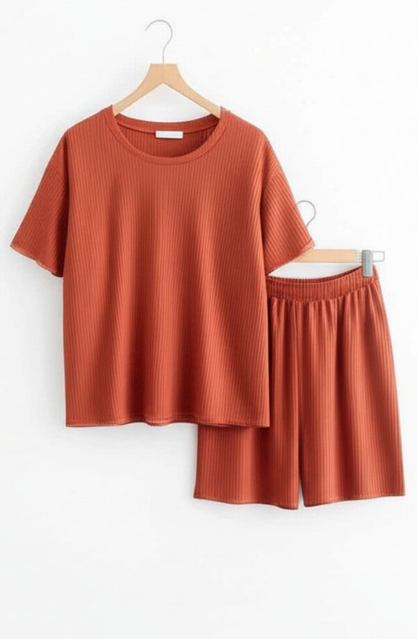 Rust Brown Shorts Co-ord Set - Image 4